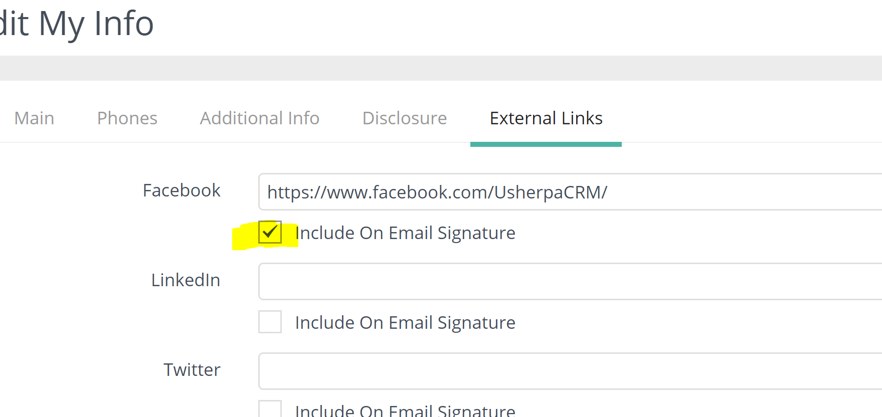 Adding Social Media Links to your Email Signature – Usherpa Knowledge ...